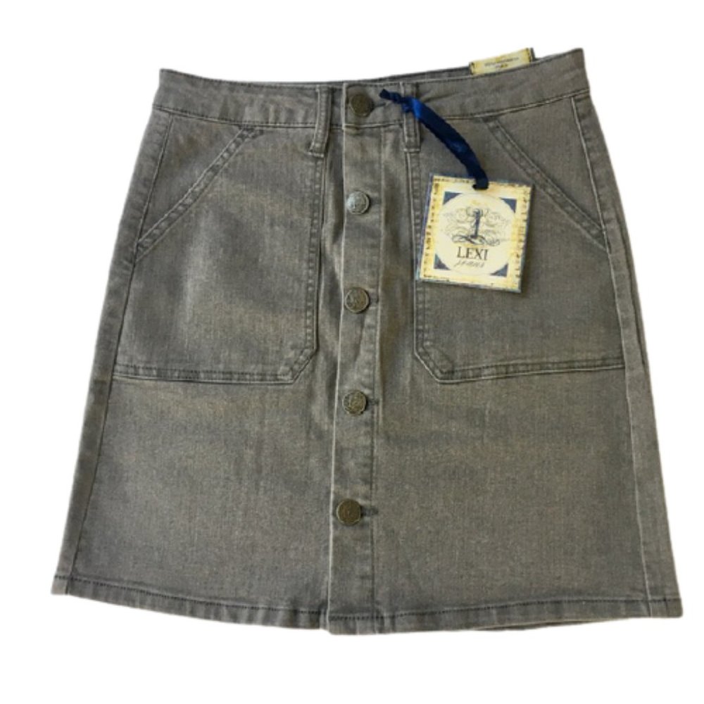 NWT Lexi Denim Skirt Grey Sz 6